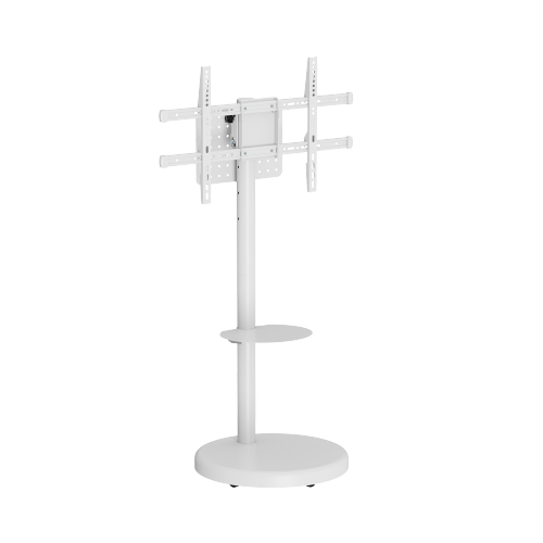 "Stand by You XL" (Matte White) ขาตั้งทีวี 37-86 นิ้ว Heavy-Duty Mobile TV Floor Stand with shelve, Max VESA 600x400mm., Weight Capacity 50 Kg.(*ไม่รวมจอ)