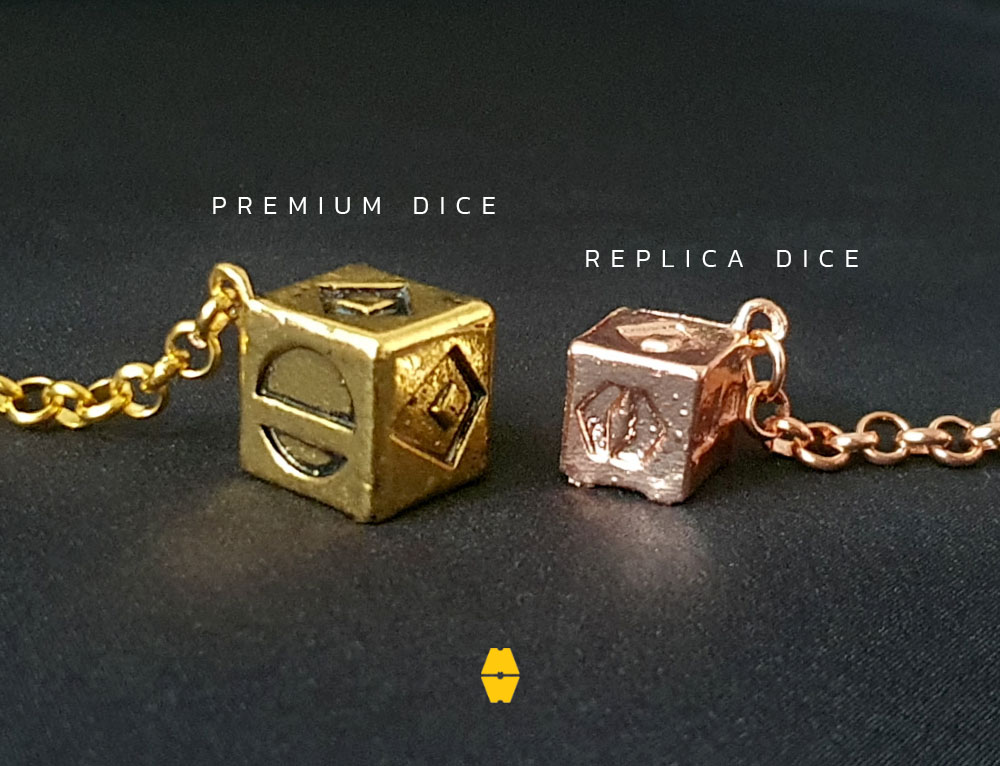 ลูกเต๋านำโชคทองคำของ Han Solo Dice - Star Wars Keychain
