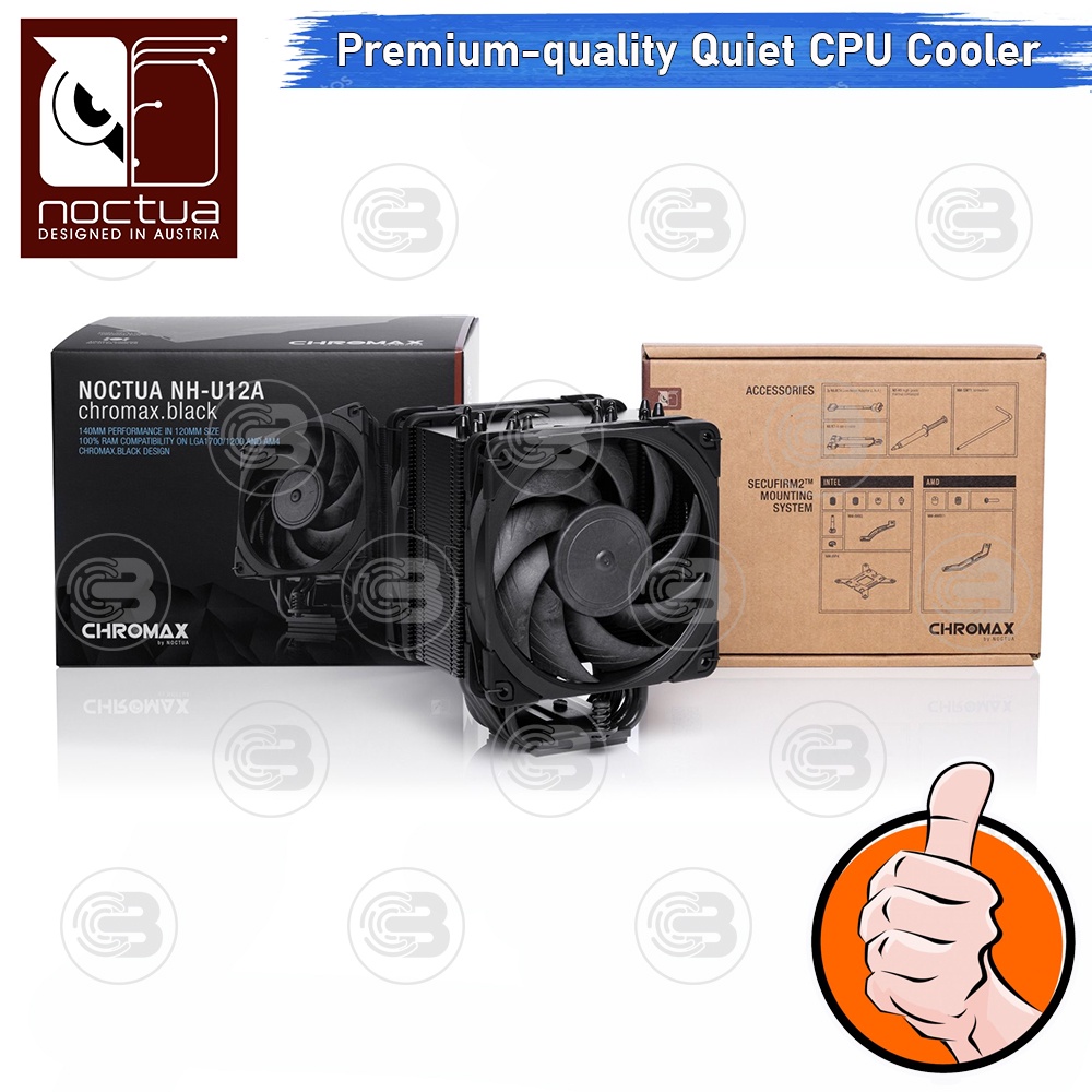 [CoolBlasterThai] Noctua NH-U12A CHROMAX.BLACK Heat Sink CPU Cooler (AM5/LGA1700 Ready) ประกัน 6 ปี