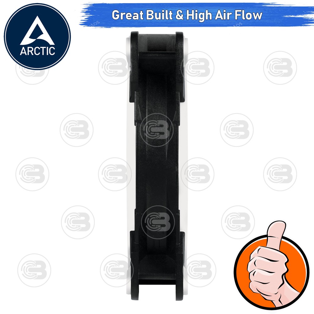 [CoolBlasterThai] ARCTIC BioniX F120 Black-White Gaming Fan with PWM PST (size 120 mm.) PC Fan Case ประกัน 10 ปี