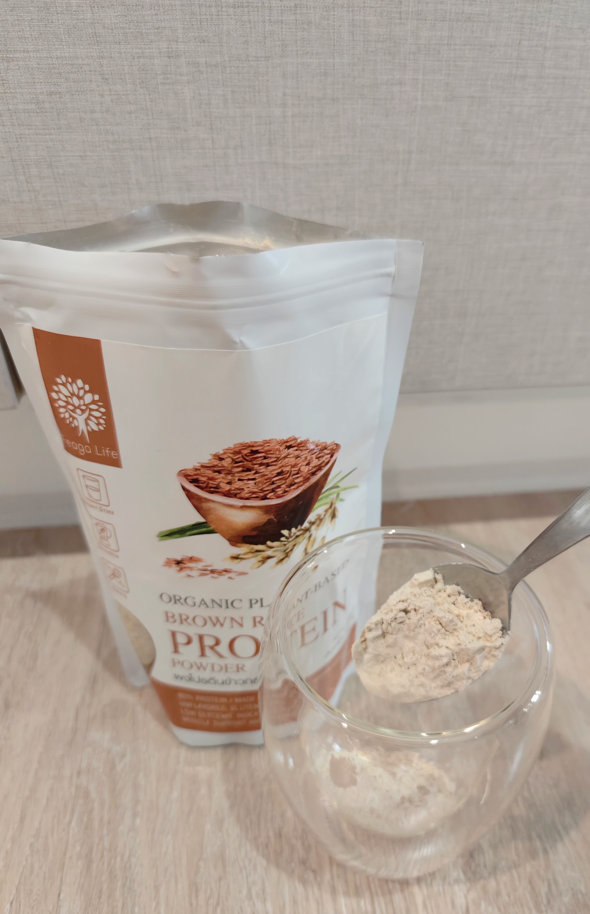 ผงโปรตีนข้าวกล้อง ออร์แกนิค PLANT-BASED สร้างกล้ามเนื้อ ขนาด 270 กรัม ยี่ห้อ Feaga Life