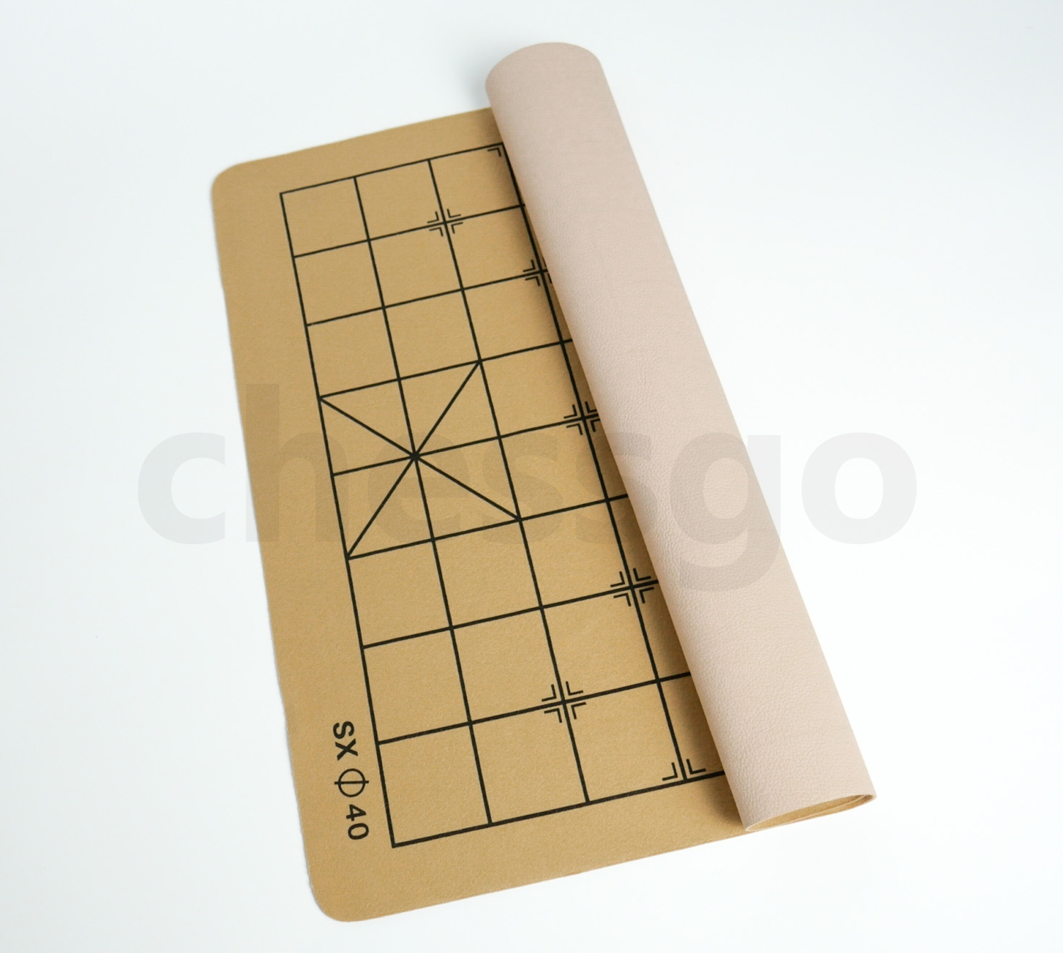 ชุดหมากรุกจีน(กระดานหนัง+ตัวไม้บีช)