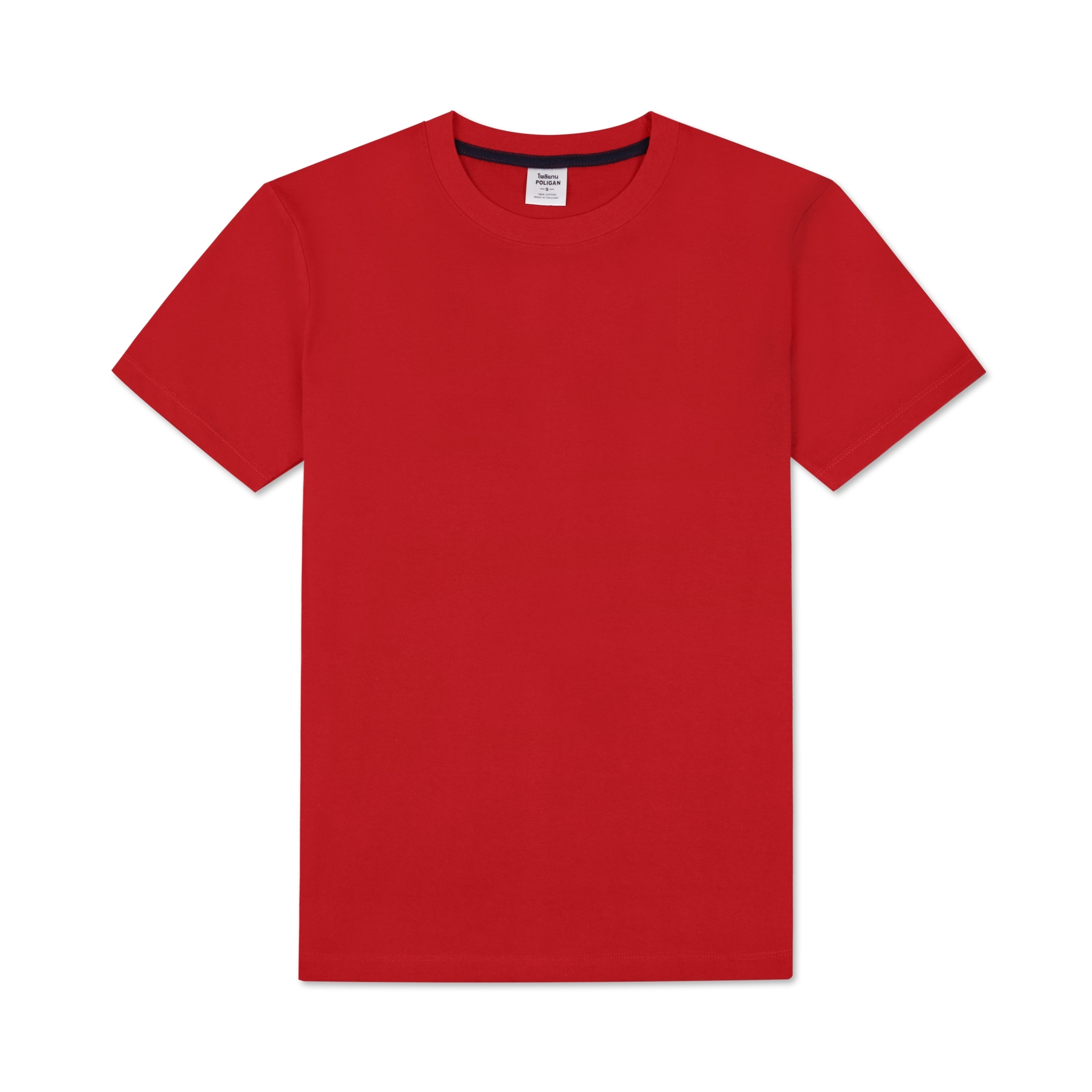 T-Shirt เสื้อยืด คอกลม-คอวี แต่งกุ๊นคอ COTTON100% สีแดง ** ราคานี้ ขั้นตำ 10 ตัวขึ้นไป