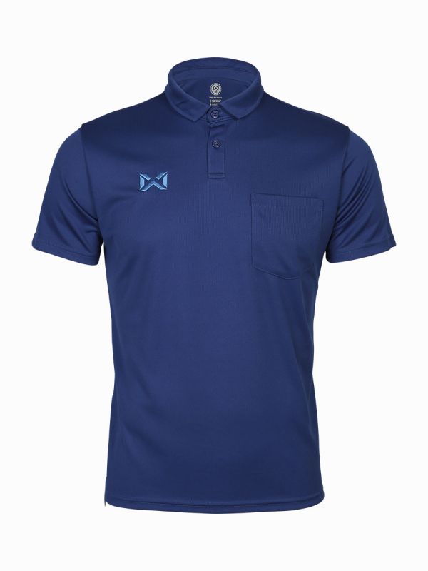 WARRIX (วอริกซ์) Pique POLO ลิขสิทธิ์แท้ 100% เสื้อโปโลสปอร์ต สีน้ำเงิน DD
