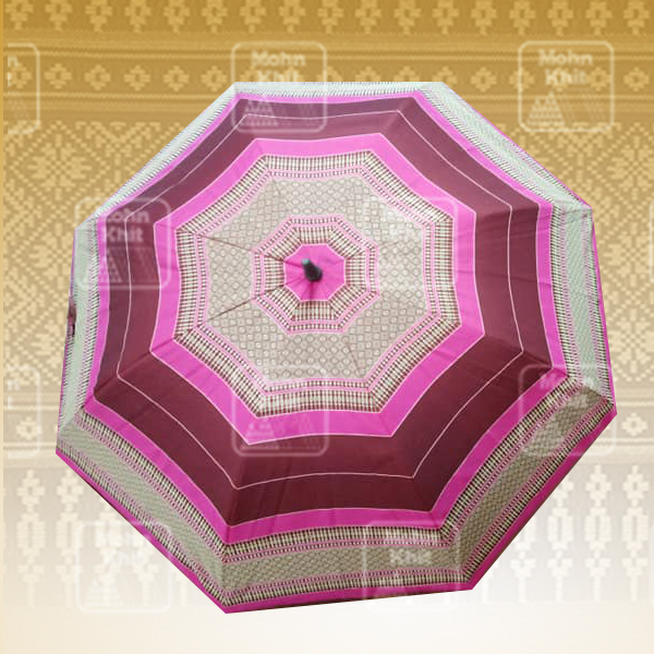 ร่มลายขิด ผ้าUV กันแดด กันฝนขนาด 22 นิ้ว2ตอนพับได้ //Umbrella with striped pattern, UV fabric, sun protection 22 inches