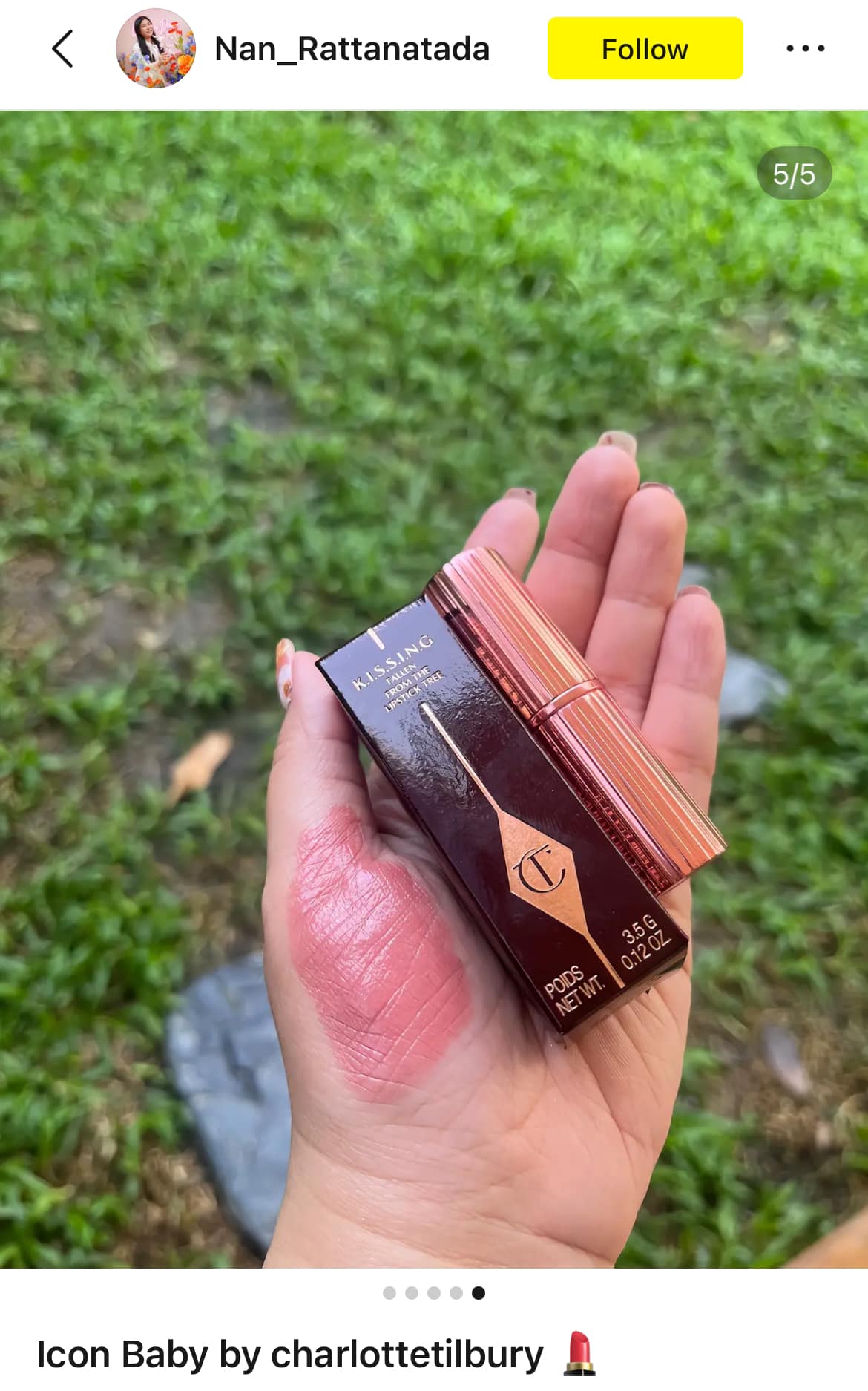 ลิปขนาดทดลอง Charlotte Tilbury K.I.S.S.I.N.G Lipstick 1.1g. สี Icon Baby