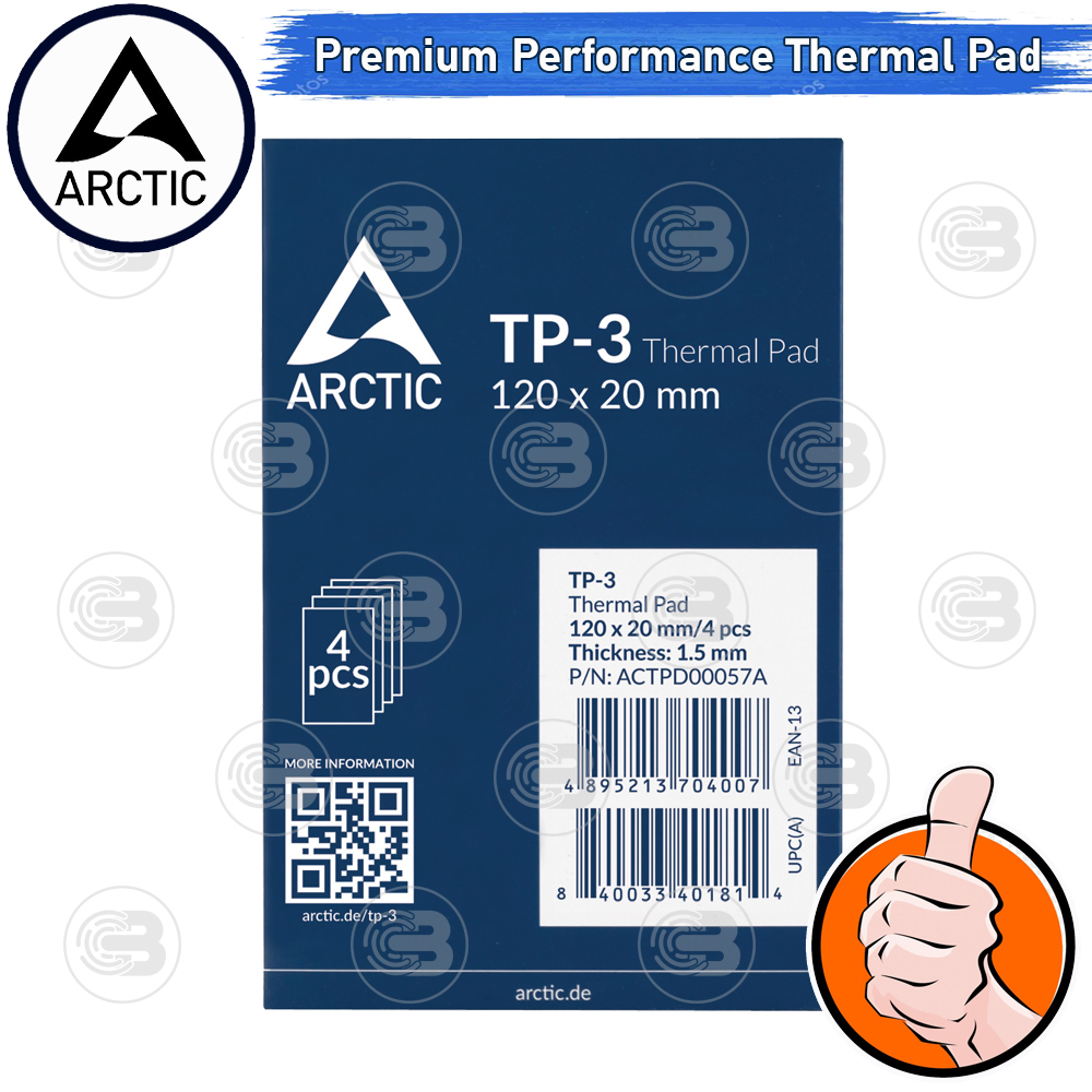 [CoolBlasterThai] Arctic Premium Performance Thermal Pad (TP-3) 120x20x1.5 mm.(4 PCS)