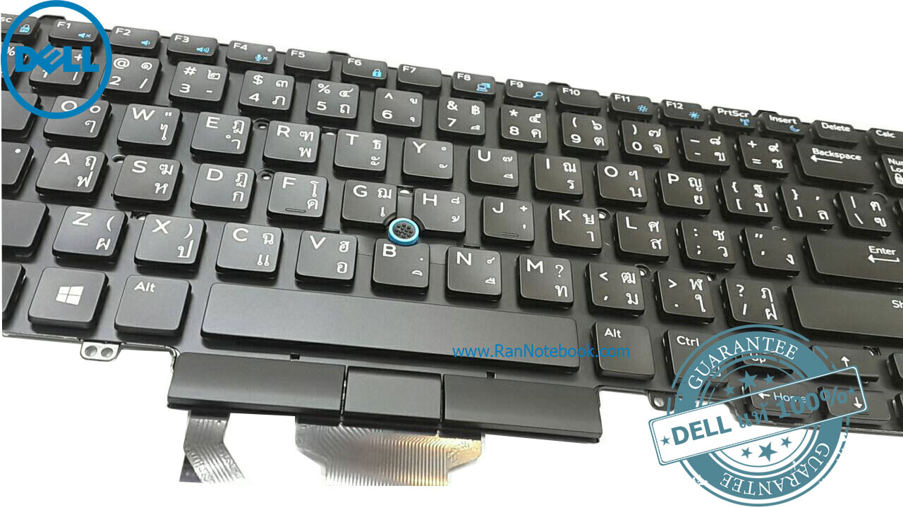 Keyboard Dell Latitude E5550 E5570 5580, คีย์บอร์ด แป้นพิมพ์ Thai/Eng Dell Latitude F27WJ ของแท้รับประกันศูนย์ Dell Thailand On-site Service