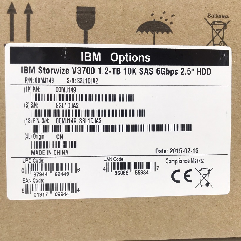 NEW 00MJ149 / ACLM sub 00Y2507 / 00Y2432 [TorCompTH Thailand - ขาย จำหน่าย ราคา] IBM 1.2TB 10K 6Gb SAS 2.5IN HDD for IBM v3700