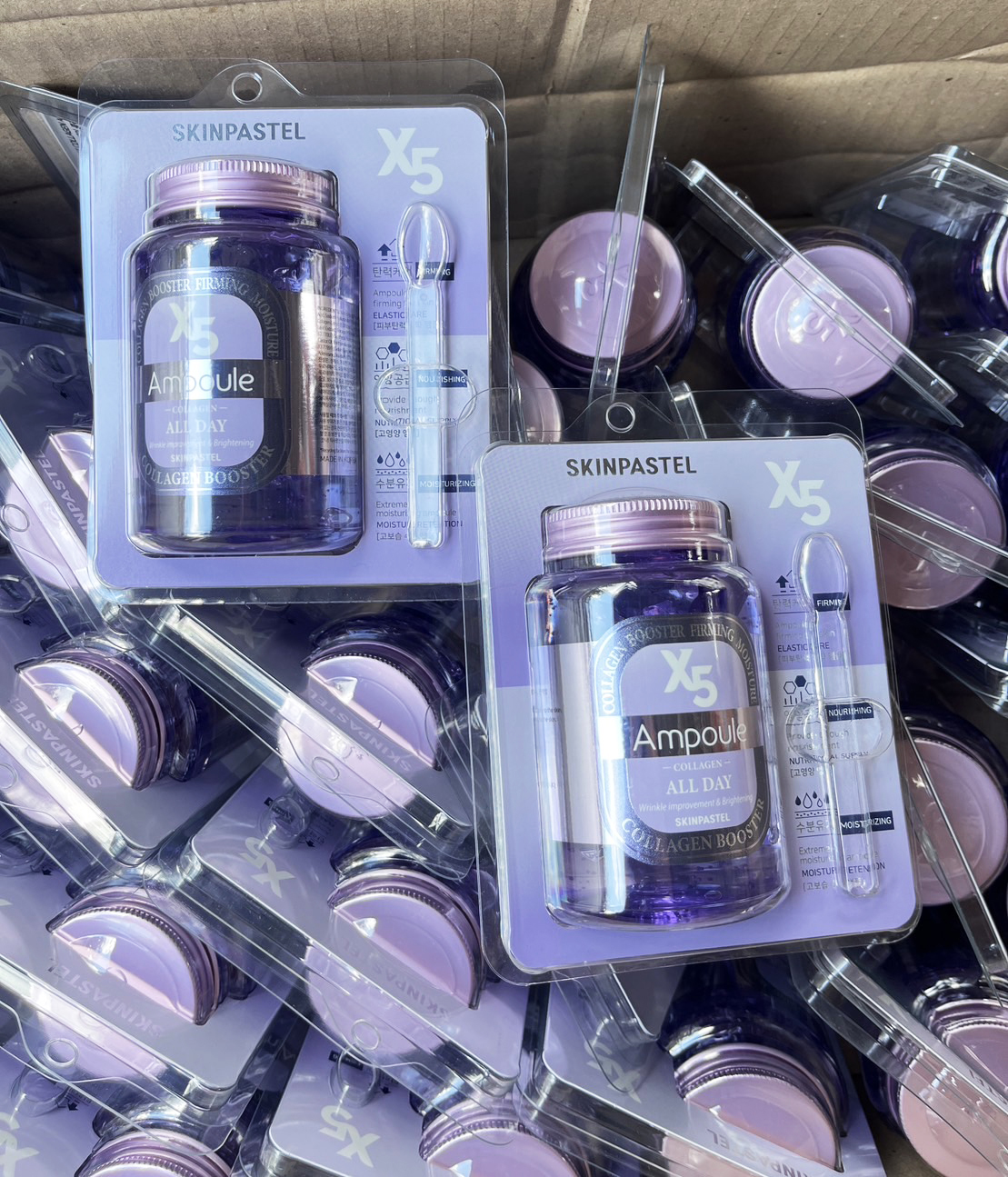 SKINPASTEL X5 All Day Collagen Ampoule 250ml. สลิปปิ้งมาร์คม่วง