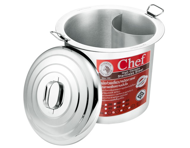 หม้อก๋วยเตี๋ยว 45 ซม. (2 ช่องโค้ง) No.272454 - ตราหัวม้าลาย