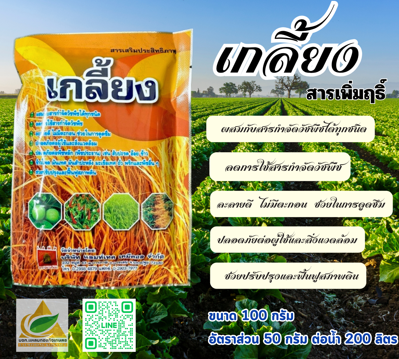เกลี้ยง สารเพิ่มฤธิ์-เร่ง ยา ตราะเกียง 100 กรัม