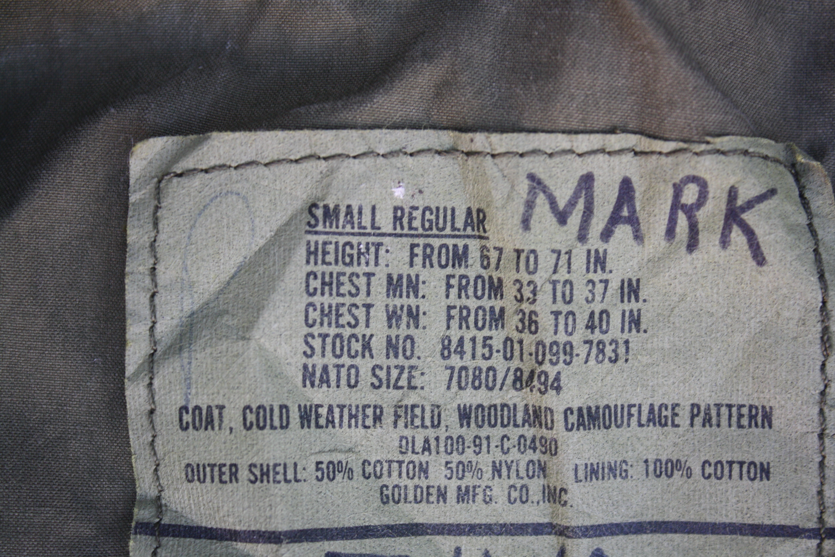 เสื้อทหาร M65 Class2 Pattern 3 ลายพราง