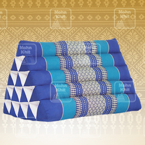 หมอนสามเหลี่ยม15ช่องเดี่ยวลายขิด 52cmx36cmx32cm// Thai Tri-angle Cotton kapok 100%Traditional Floor Cushions .