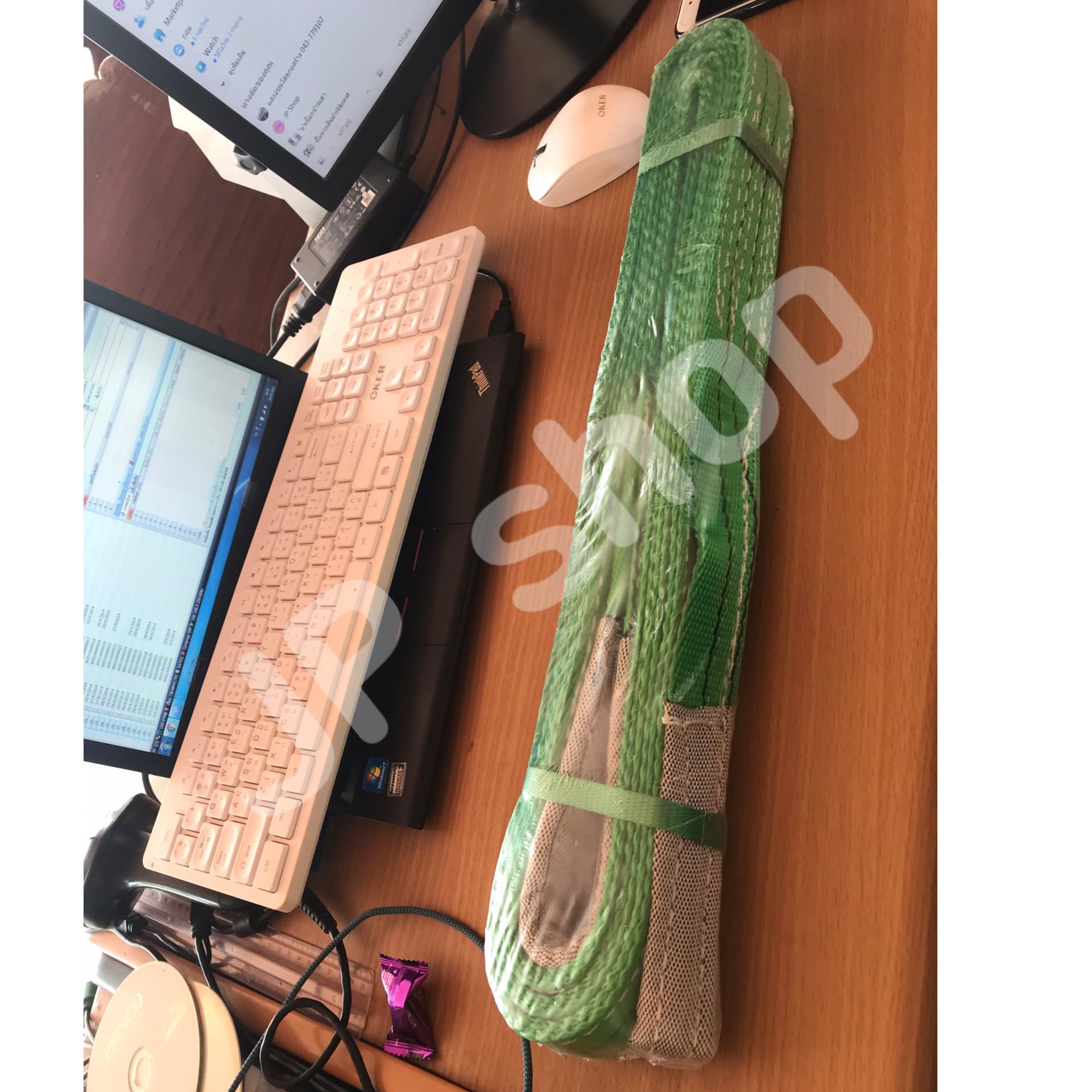 สายพานยกของขนาด 4 เมตร สีเขียว หนา ทนทาน แข็งแรง สายสลิง ยกรถเครน สายยกของ อุปกรณ์ยกของหนักสลิงแบนแขวน สายลาก กว้าง 2 นิ้ว ยาว 4 เมตร ยกได้ 2 ตัน #004200