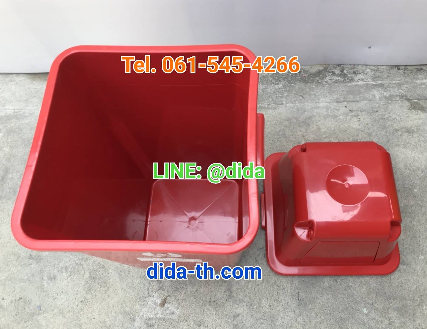 ถังขยะเทศบาล พลาสติก พร้อมฝาครอบทรงสูง ทรงเหลี่ยม120 ลิตร