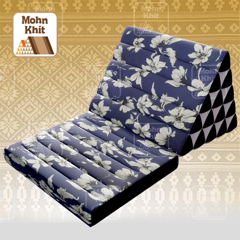 หมอนสามเหลี่ยม 15 ช่องติดเบาะ1 พับ ปลอกสวมซิป 57cmx76cmx36 cm Triangle Khit Thai Floor Cushions Traditional handmade 15 holes with 1 part of mattress.