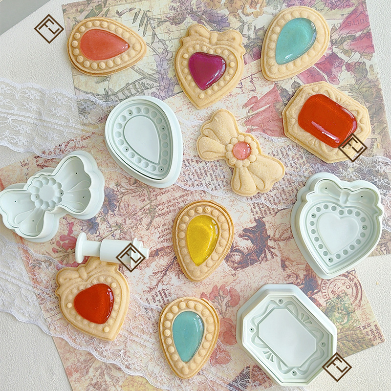 Vintage Gem cookie stamp 4 ลาย พิมพ์กดคุกกี้แยมลายอัญมณีวินเทจ Cotta