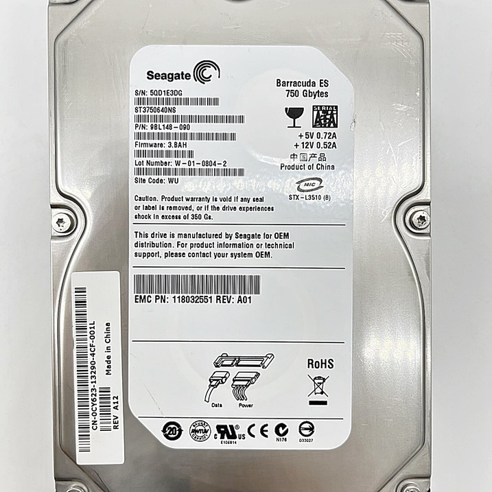 EMC AX-SS07-750 [TorCompTH Thailand ขายจำหน่าย ราคา] EMC 750GB 7.2K 3G SATA 3.5IN HDD with Tray for AX4-5