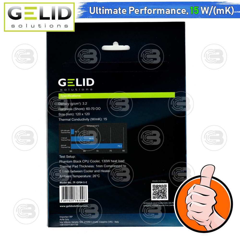 [CoolBlasterThai] GELID GP-ULTIMATE Thermal Pad 120x120x3.0 mm./15.0 W/mK (TP-GP04-S-E)