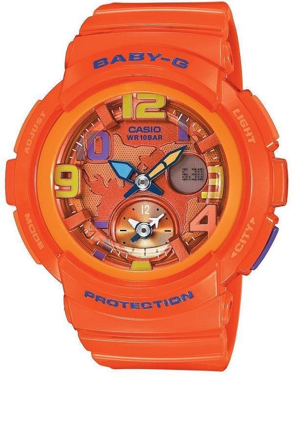 CASIO Baby-G นาฬิกาข้อมือผู้หญิง สีส้ม สายเรซิ่น รุ่น BGA-190-4BDR