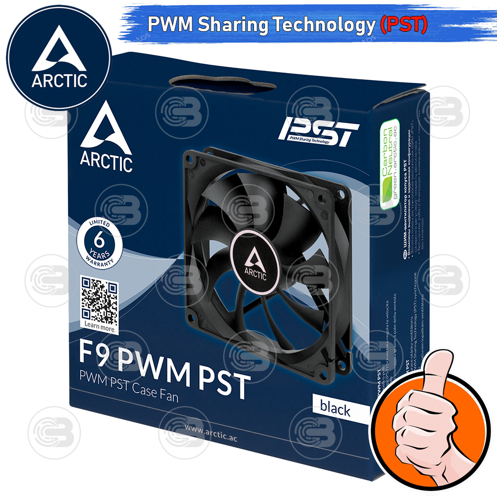 [CoolBlasterThai] ARCTIC F9 PWM PST BLACK (size 90 mm.) PC Fan Case ประกัน 6 ปี
