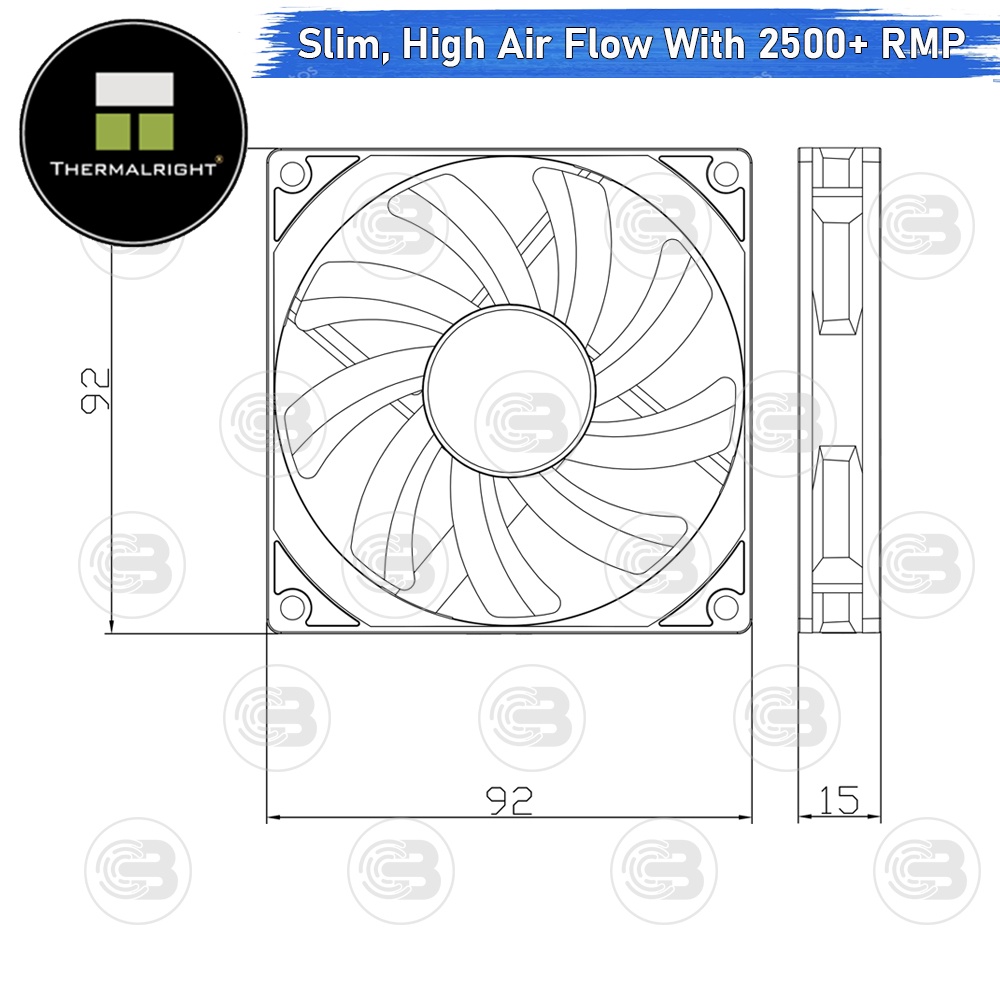 [CoolBlasterThai] Thermalright TL-9015W Slim Fan Case 2500+ RMP (size 92 mm.) ประกัน 3 ปี