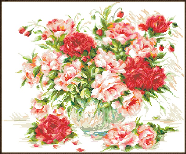 Rose vase (ไม่พิมพ์/พิมพ์ลาย)