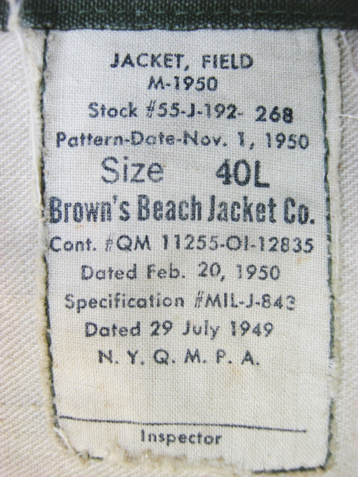 ขายแล้ว M1950 เสื้อทหาร สหรัฐ สงครามเกาหลี