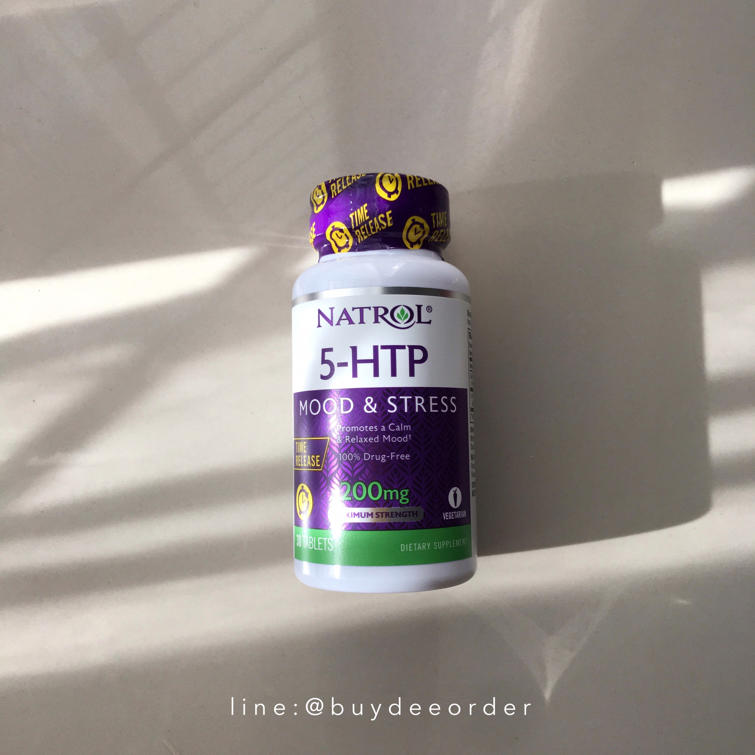 Natrol 5-HTP TR Time Release 200 mg 30 Tablets รุ่นแตกตัวช้า เพื่อการดูดซึมที่ดี
