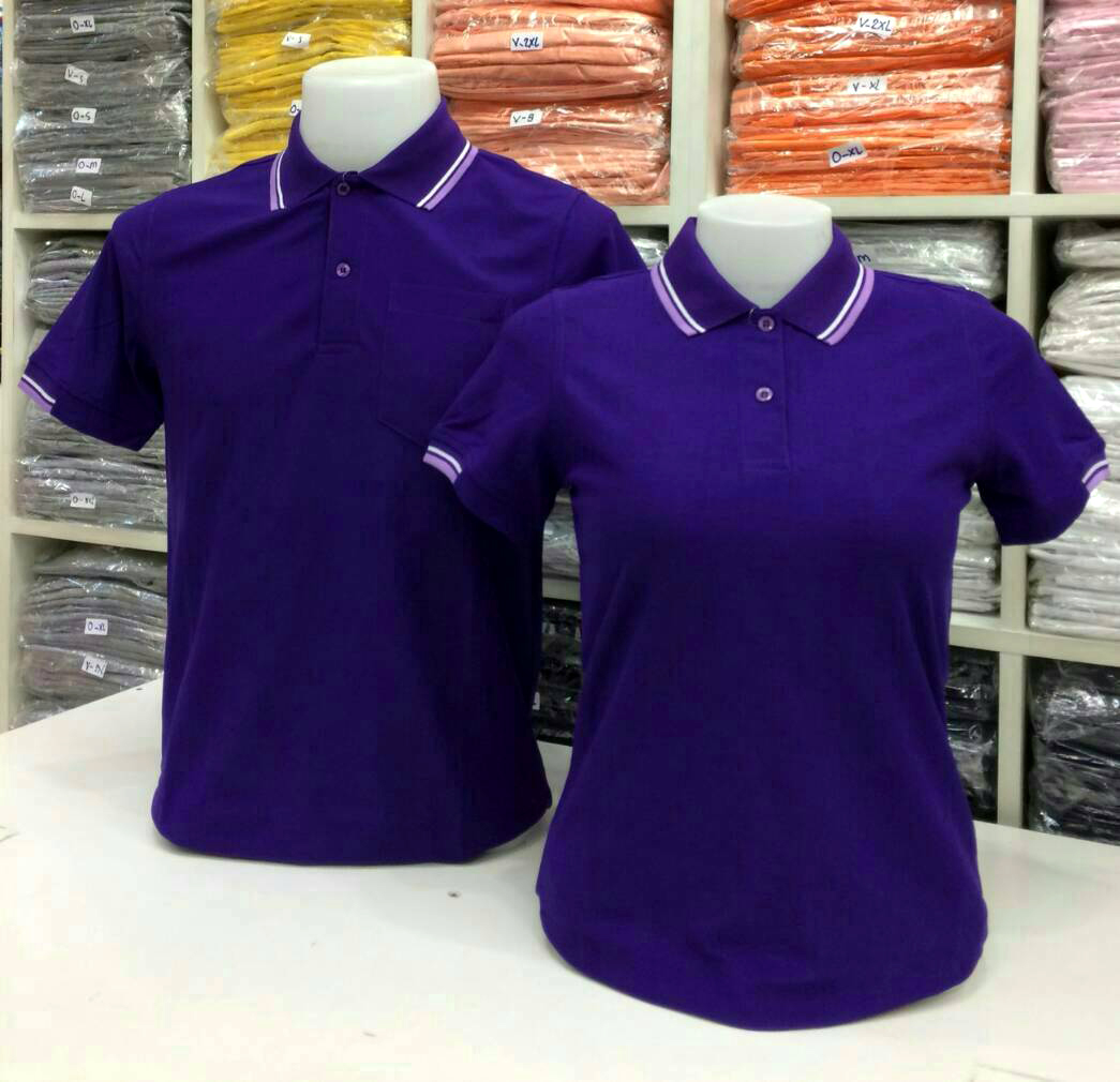 POLIGAN POLO เสื้อโปโล เสื้อคอปก ยูนิฟอร์ม เสื้อสำเร็จรูป สีม่วงเข้ม