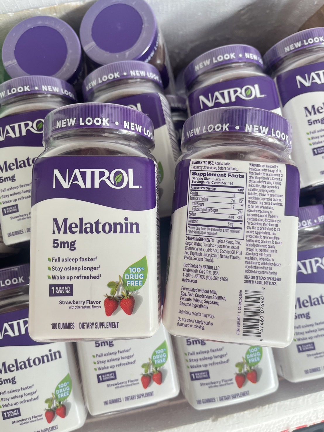 Natrol Gummies Melatonin Strawberry 5mg. 180เม็ด เยลลี่เมลาโทนิน 5 มิลลิกรัม (1กป.)