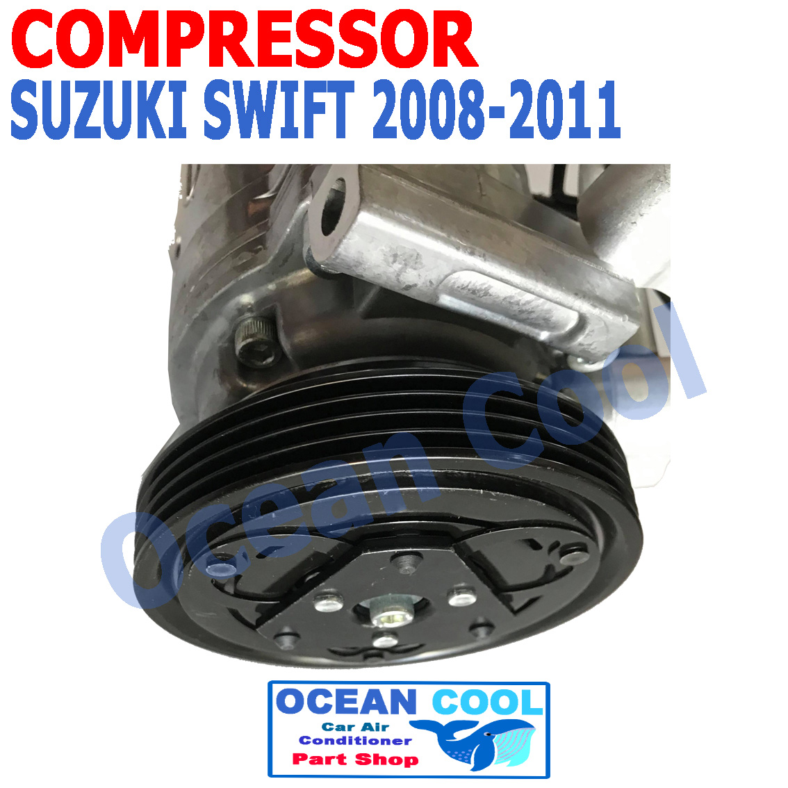 คอมเพรสเซอร์ ซูซูกิ สวิฟ อีโค่คาร์ 2006 - 2011 COM0039 Compressor Suzuki SWIFT Eco Car คอมแอร์รถยนต์ คอมแอร์ คอมเพลสเซอร์ ซูซุกิ สวิป พ.ศ. 2549 ถึง 2554 อะไหล่ แอร์ รถยนต์ 2550 2551 2552 2553 2007 2008 2009 2010