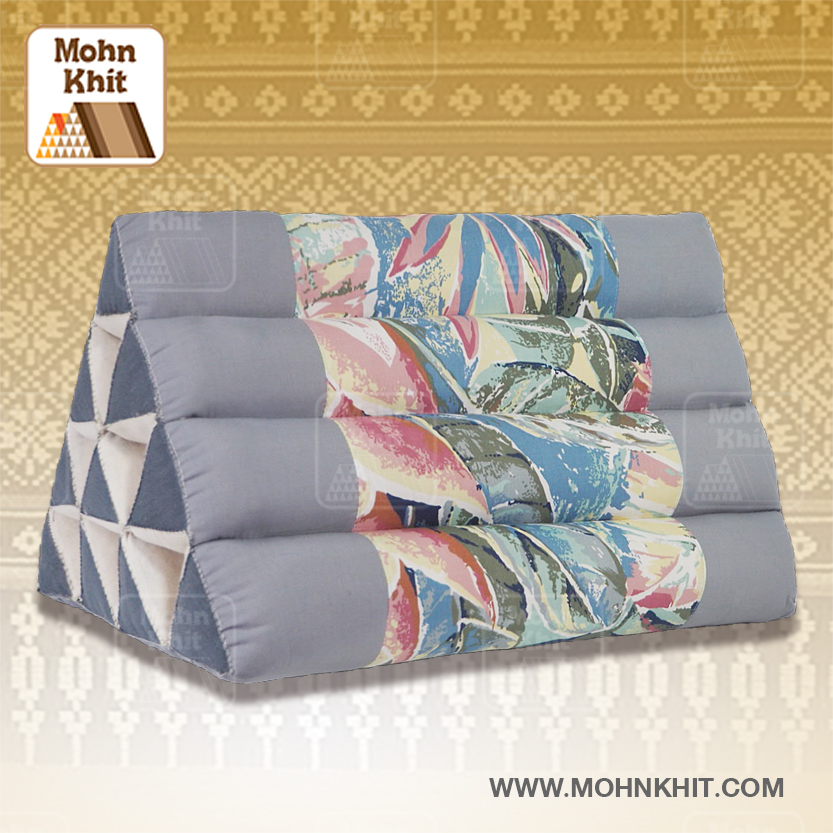 หมอนสามเหลี่ยม10ช่อง 50x28x30Cm.Decorate design Triangle kapok Traditional Floor Cushions 10 holes.