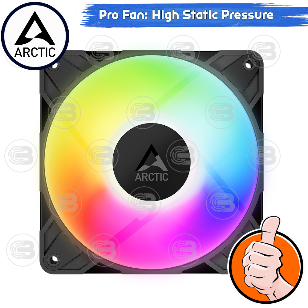 [CoolBlasterThai] ARCTIC P12 PRO PST A-RGB 0dB Black (size 120 mm.) X3 Value Pack PC Fan Case ประกัน 6 ปี