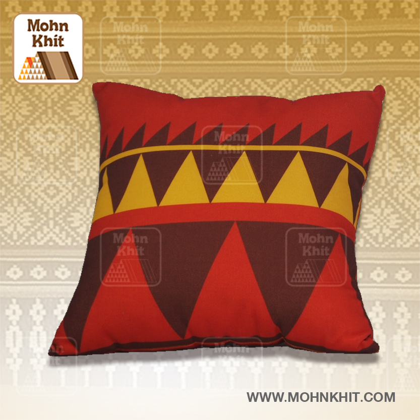 หมอนอิงลายวินเทจ 25x25Cm ผ้าแคนวาสใยสังเคราะห์, Thai Leaning Cushions Vintage Pillow 25x25Cm