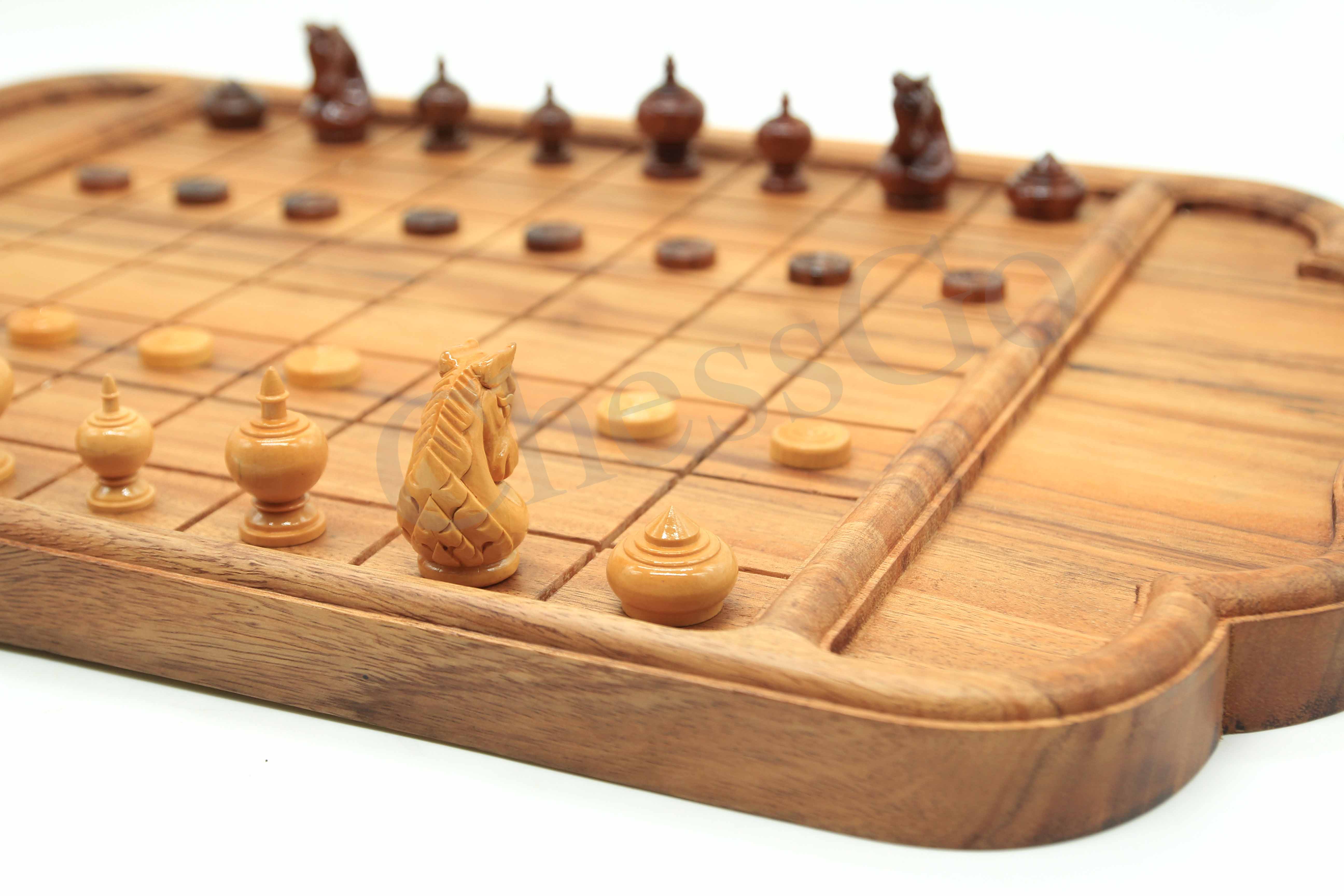 ชุดหมากรุกไทยไม้พฤกษ์C(ตัวไม้รุ่นหงส์มังกร)