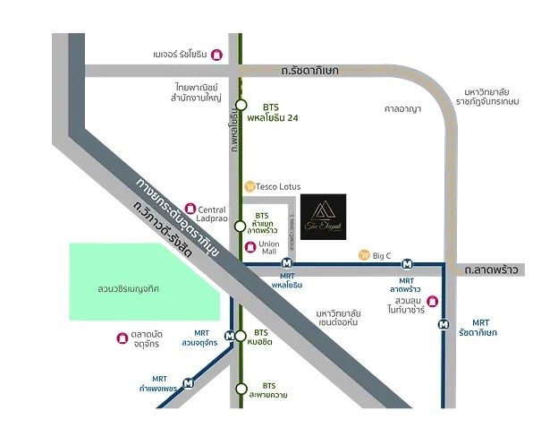 ขายคอนโด ใกล้รถไฟฟ้า ย่าน จอมพล จตุจักร รัชโยธิน ลาดพร้าว วิภาวดี พหลโยธิน : ดิอิลิแกนท์ ลาดพร้าว ซ.1 : 29.96 ตารางเมตร