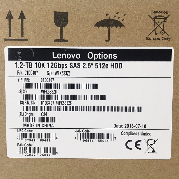 NEW, Lenovo 01DC407, 01DC409, AU1L [TorCompTH Thailand - ขาย จำหน่าย ราคา] Lenovo 1.2TB 10K 12Gbps SAS 2.5IN HDD for Lenovo ThinkSystem DS2200/DS4200