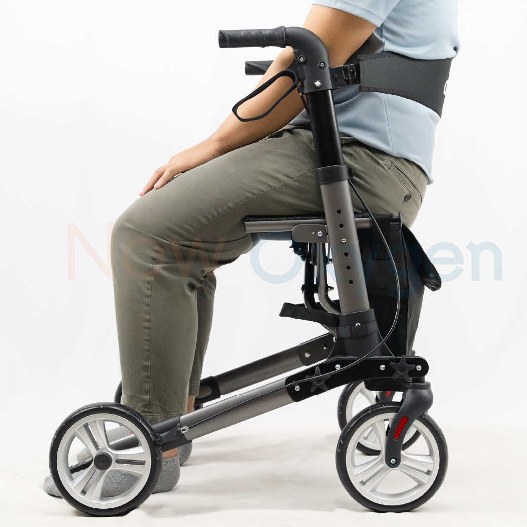 รุ่นใหม่ Moka Grey Rollator แบรนด์ Drive Medical (Debilbiss) วอล์คเกอร์ 4 ล้อ อุปกรณ์ช่วยพยุงเดิน อุปกรณ์ฝึกเดิน รับประกัน 2 ปี