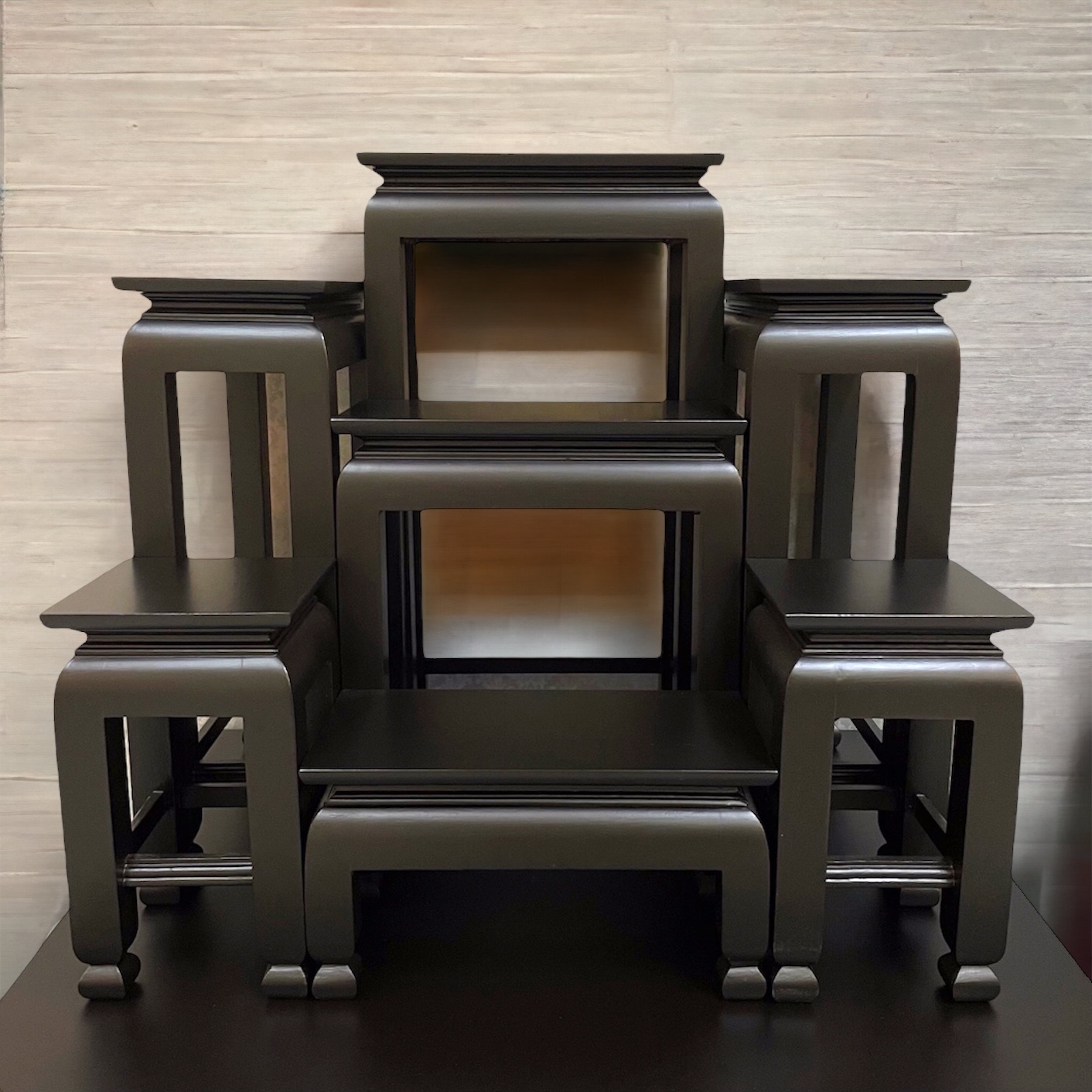 โต๊ะหมู่ 7 หน้า 6 ด้านโอ๊ค ขาตุ่ม