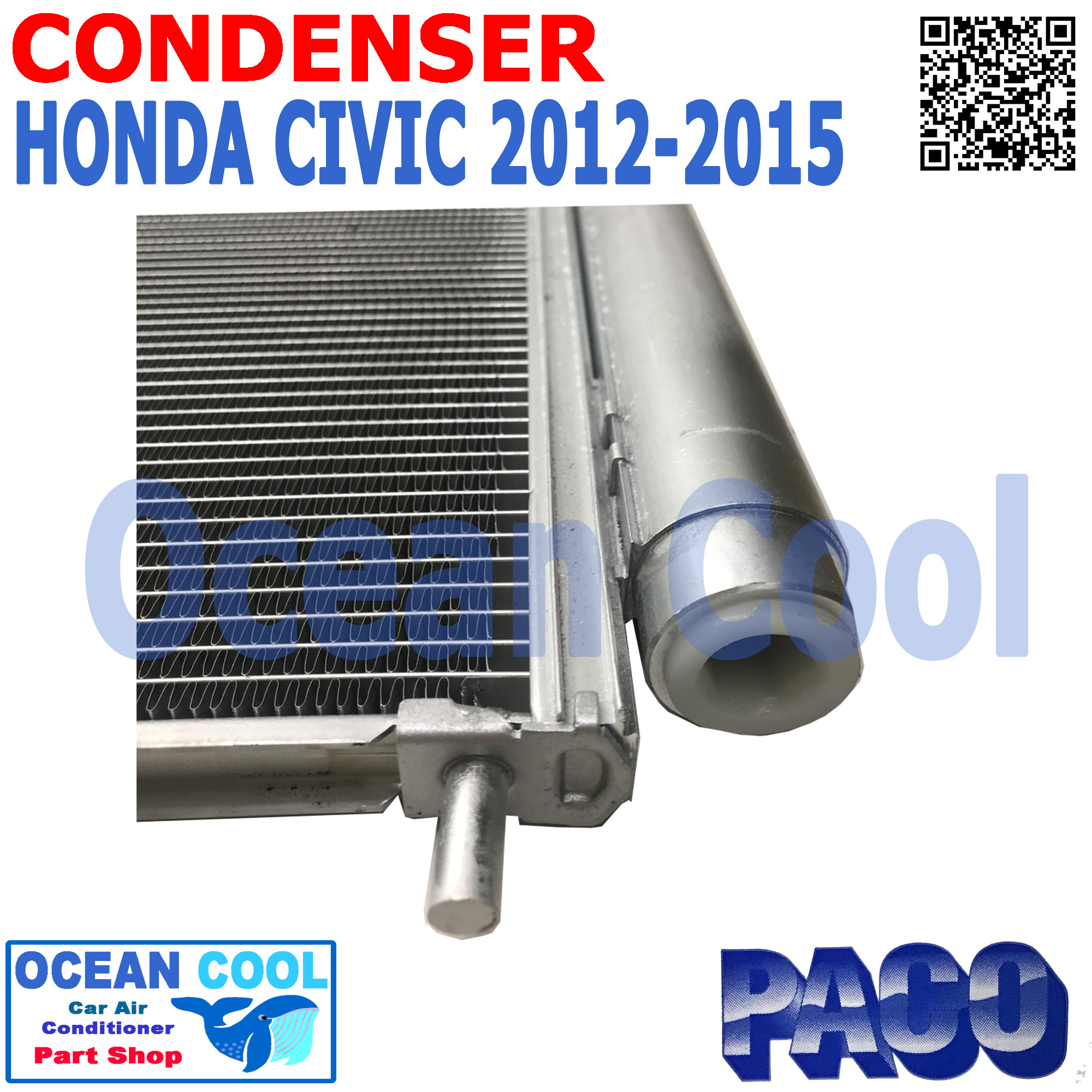 แผงแอร์ ฮอนด้า ซีวิค 2012 - 2015 CD0060 CONDENSER HONDA CIVIC FB รังผึ้งแอร์ แผงรังผึ้ง แผงคอยล์ร้อน คอนเดนเซอร์ อะไหล่