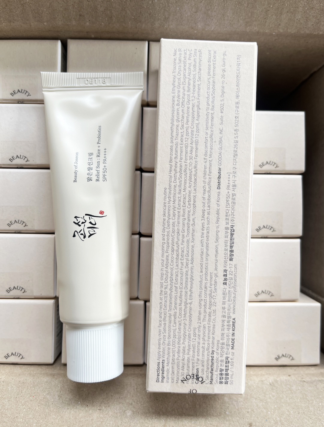 กันแดดข้าวสูตรแรก Beauty Of Joseon Relief Sun Rice + Probiotics SPF50+ PA++++ 50ml.