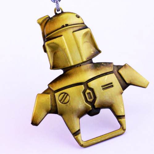 พวงกุญแจ ที่เปิดขวด โลหะ Boba Fett สีทอง - Star Wars Keychain