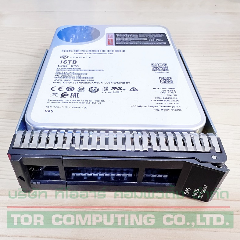 LENOVO 00Y9087 [TorCompTH Thailand ขาย จำหน่าย ราคา] ThinkSystem 3.5" 16TB 7.2K SAS 12Gb Hot Swap 512e HDD