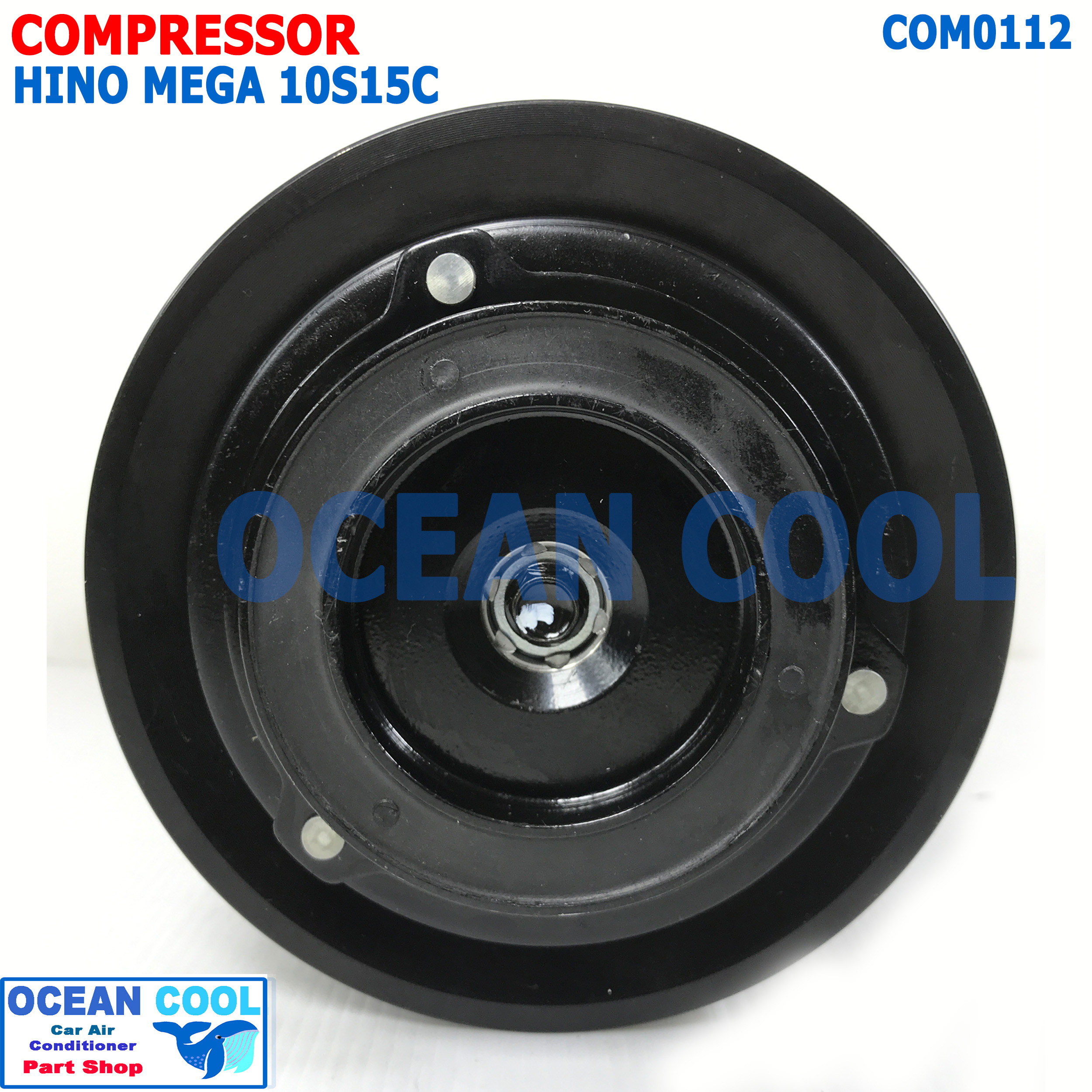 คอมเพรสเซอร์ ฮีโน่ เมก้า 10S15C ออกขวา COM0112 compressor hino mega คอมแอร์รถยนต์ คอมแอร์ คอมเพลสเซอร์ เมกะ MIJ-T013