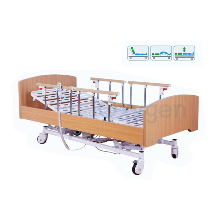 เตียงผู้สูงอายุไฟฟ้า แบบไม้ 4 ฟังก์ชัน A-007 มีแบตเตอรี่ในตัว เพิ่มความสะดวกและความปลอดภัยในการลุกนั่ง รับประกันศูนย์ไทย 6 ปี