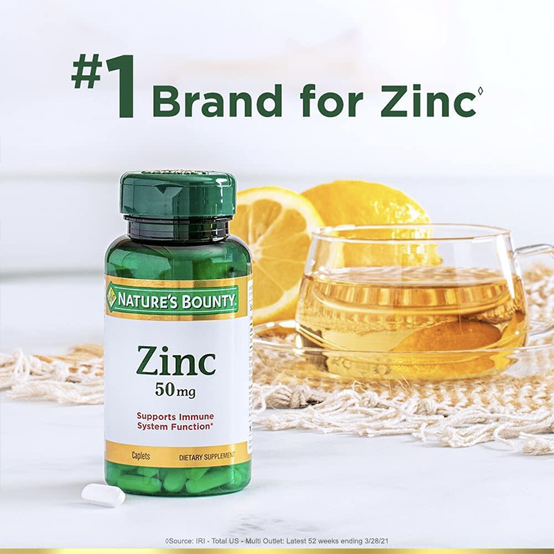 Nature's Bounty Zinc 50mg. อาหารเสริมสังกะสี