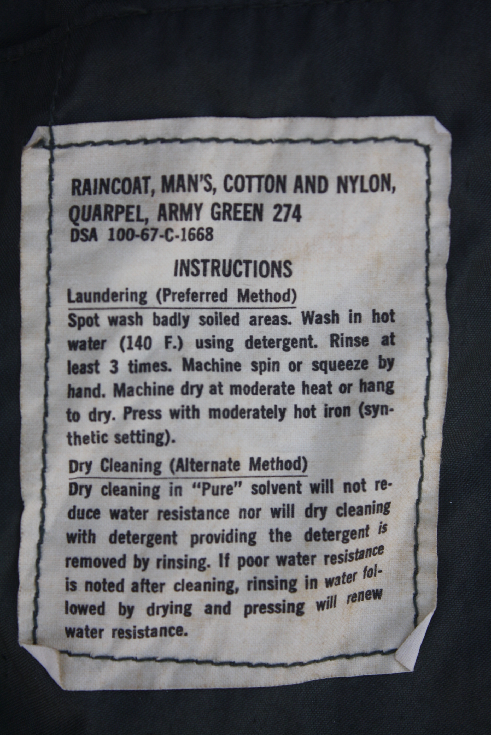 เสื้อกันฝนกองทัพสหรัฐสงครามเวียตนาม