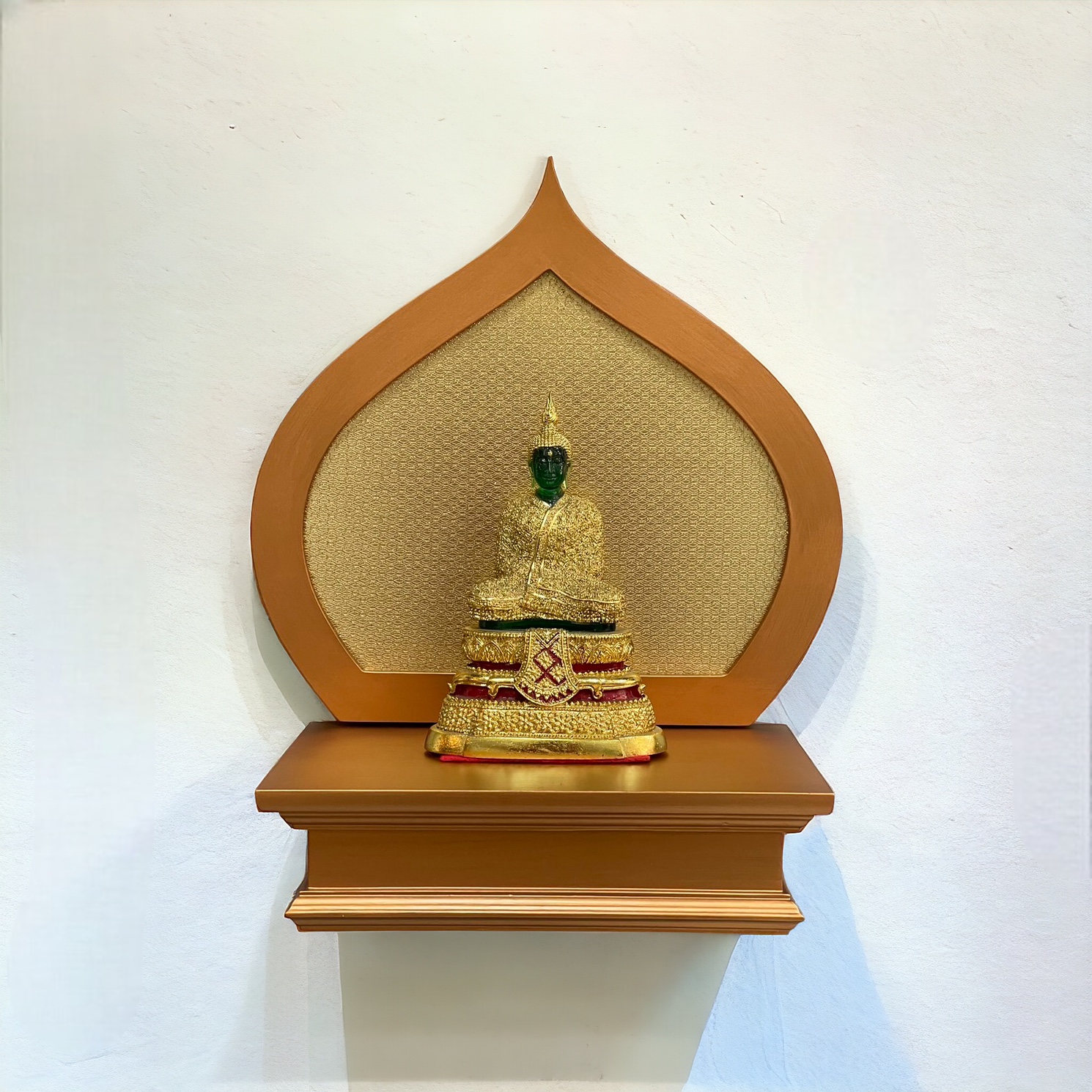 หิ้งบัลลังก์ พร้อมฉากโพธิ์ สีพิงค์โกลด์